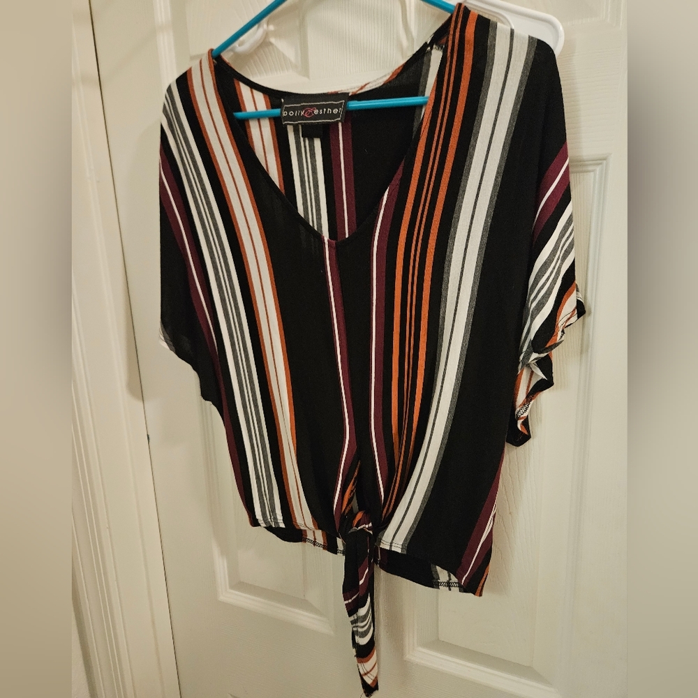 Women's Striped Cropped Shirt